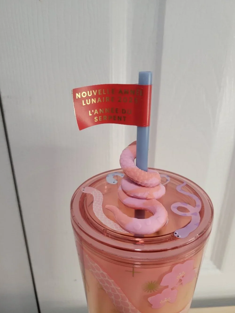 STARBUCKS 2025 Lunar New Year Snake 24oz Pastel Pink Venti Cold Cup Tumbler NWT